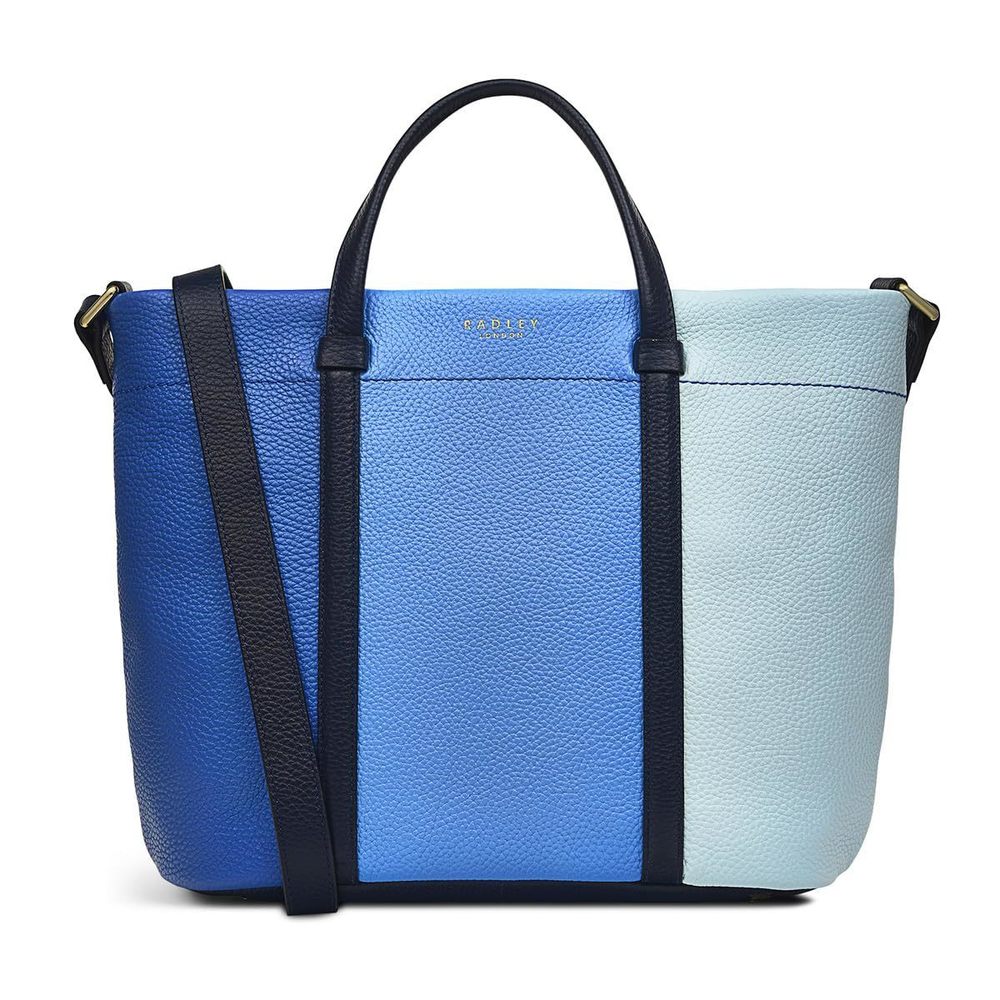 London Rivington Colourblock Medium Leather Ziptop Satchel Bag, <3